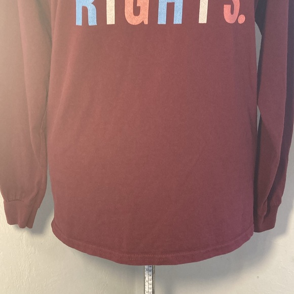 Gildan Ultra Cotton Maroon Graphic Rights Long Sleeve Teeshirt - Picture 3 of 13